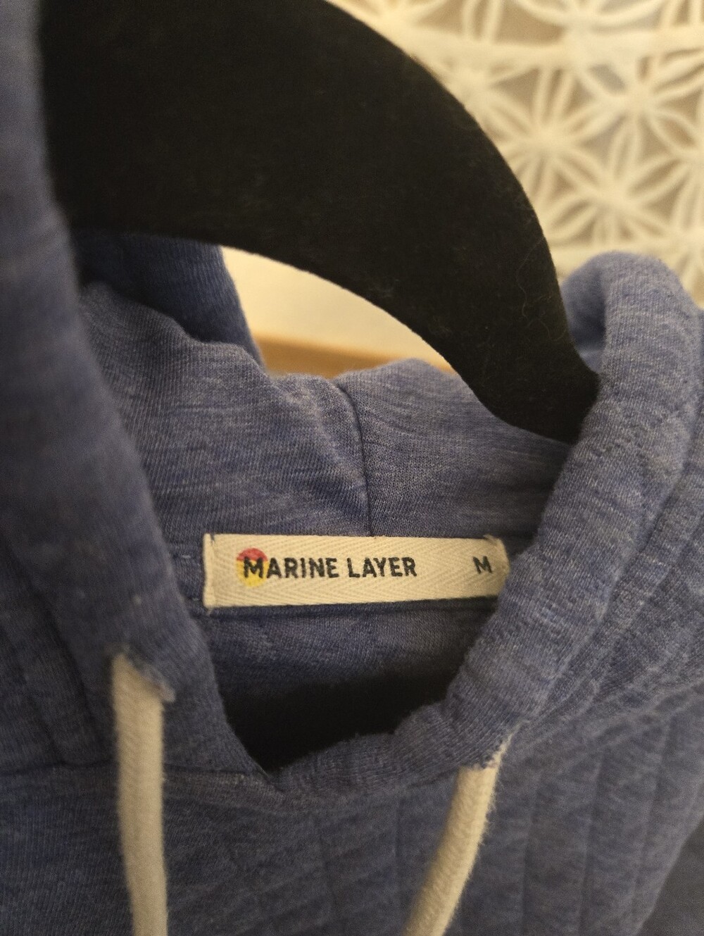 Marine Layer Quilted Hoodie Women’s Medium Arctic Ice Blue - Picture 2 of 6
